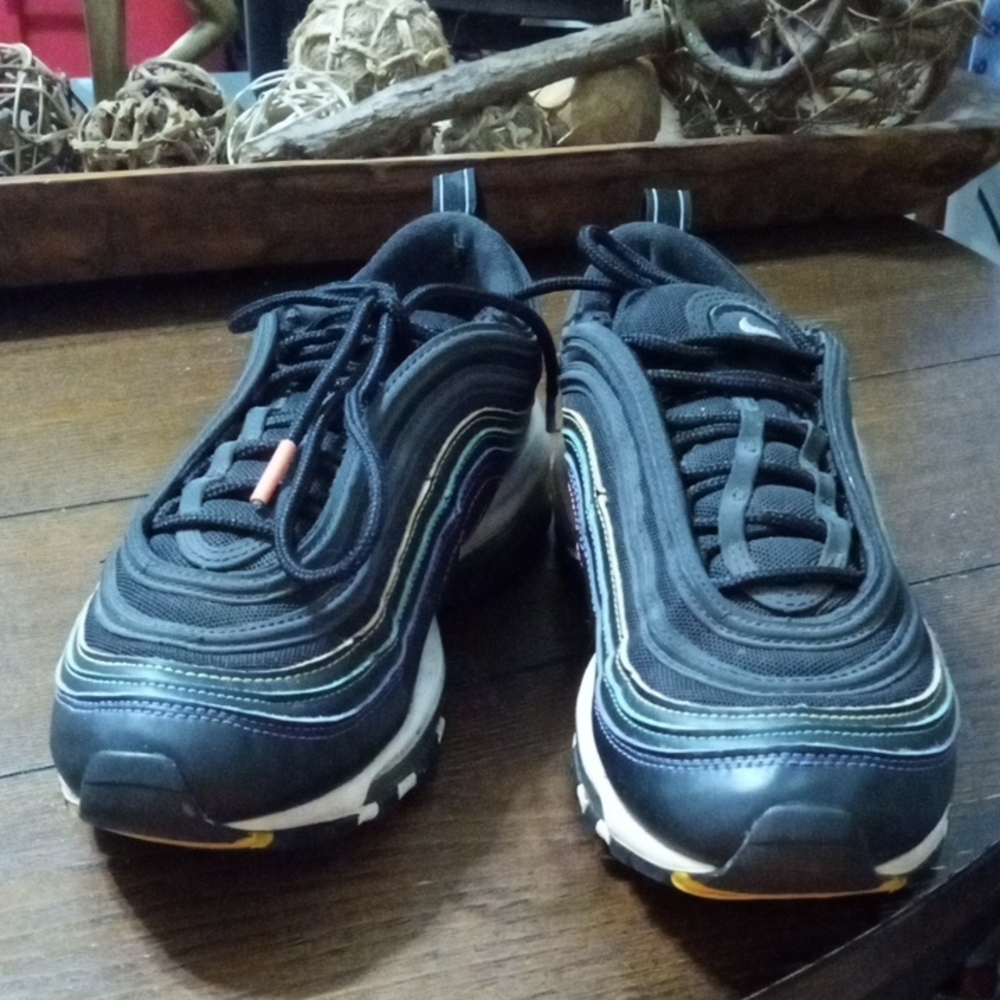 NIKE Air Max 97 Black Yellow Green Purple Sneakers